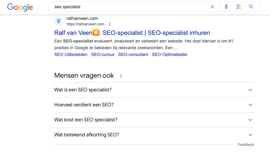 SEO-pakket bij Ralf van Veen